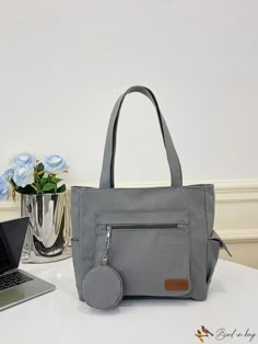 Gray Satchel Shoulder Bag With Pockets, Gray Canvas Shoulder Bag With Pockets, Gray Shoulder Bag With Pockets, Gray Bags With Pockets For Daily Use, Gray Canvas Bag With Pockets For Everyday Use, Gray Shoulder Bag With Pockets For School, Burlap Tote Bags, Burlap Tote