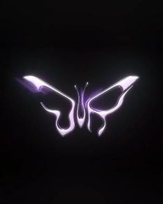 the butterfly logo is glowing in the dark