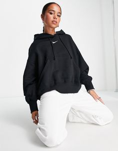 Sweatshirt by Nike Act casual Drawstring hood Nike logo detail Pouch pocket Extremely oversized fit Nike Oversized Sweatshirt, Oversized Nike Hoodie, Nike Hoodie Women, Sweat Nike, Oversized Nike Hoodie For Streetwear, Black Nike Hoodies, Hoodies Nike, Nike Hoodie Black, Nike Style Outfit