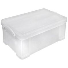 a plastic storage box with lid