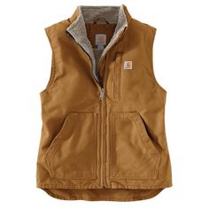 This women's fleece-lined canvas vest helps take the bite out of cold weather. Legendary Carhartt durability holds up to work, farm, and ranch wear, while a soft sherpa fleece lining offers everyday comfort. Multiple pockets give you plenty of storage options. Diner Makeup, Carhartt Vest Outfit, Canvas Vest, Carhartt Vest, Carhartt Style, Womens Sherpa, Western Wear Outfits, Cute Country Outfits, Carhartt Womens