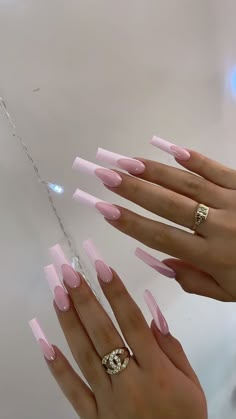 French Tip Acrylic Nails, French Acrylic Nails, Long Acrylic Nails Coffin, Acrylic Nails Coffin Pink, Long Square Acrylic Nails, Acrylic Nails Coffin Short, Pink Nail, Pink Acrylic Nails, Acrylic Nails Coffin