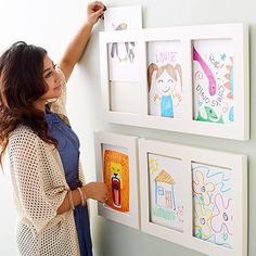 Kindergarten Interior, Displaying Kids Artwork, Art Display Kids, Frame Kids Art, Kids Interior Design, Childrens Artwork, Art Frames, Playroom Design, Design Room