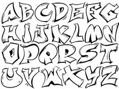 graffiti alphabet letters and numbers with black ink