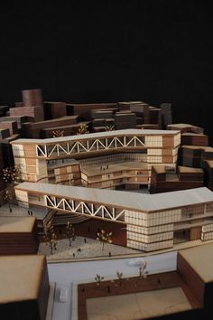 an architectural model of a building with multiple levels