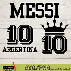 the number 10 with a crown on it is in black and white, against a wooden background