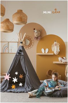 Awaken wonder with MINICAMP's Grey Fairy Play Tent, draped in soft tulle and adorned with charming pom-poms. A haven for imaginative minds, it transforms playrooms, living spaces, or gardens into enchanted landscapes. Hand-sewn with love in Lithuania, this play tent reflects our dedication to craftsmanship and the magic of childhood. Perfect for both special celebrations and everyday play, it's an exquisite decor item that ensures joy and creative fun for everyone. Fairy Teepee, Teepee For Kids, Aspen Wood, Exquisite Decor, Good Birthday Presents