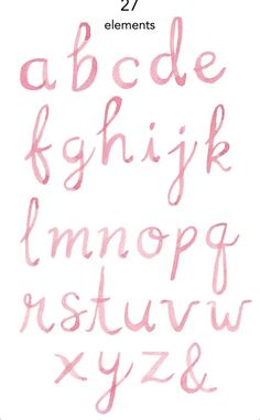 the upper and lower letters are drawn in pink ink