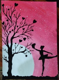 Painting Ideas Ballerina, Dance Canvas Painting, Silhouette Art Painting, Africa Painting, Dancer Painting, Blue Flower Wallpaper