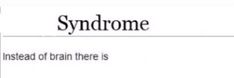 the word syndrome is written in black and white