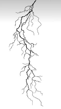 a black and white drawing of a lightning bolt in the middle of it's side