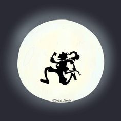 a black and white drawing of a man running in front of the moon with his arms outstretched