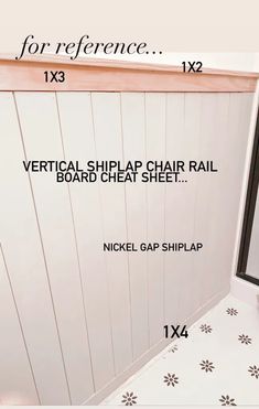 the vertical shiplap chair rail is labeled for reference, next to an angled wall