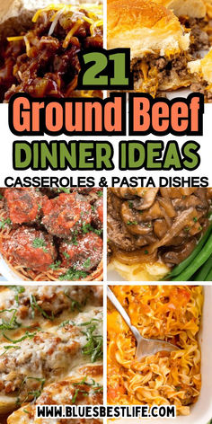 A collection of ground beef recipes. Simply Ground Beef Recipes, Quick And Easy Dinner Recipes With Ground Beef Egg Noodles, Easiest Ground Beef Recipes, Geound Beef Dinners, Ground Beef Strongenof Recipe, Healthy Ground Beef, Ground Beef Casserole Recipes, Cube Steak Recipes, Eat Beef