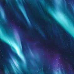 the sky is filled with green and purple aurora bores, as well as stars