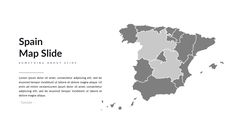 a map of spain with the regions highlighted in gray on a white background stock photo