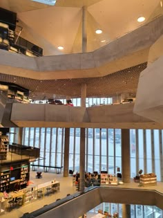 the interior of a library with many books on shelves