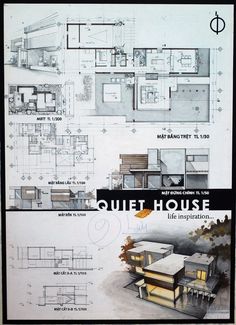 an architectural drawing shows the plans for a house and how it would look like if they were built