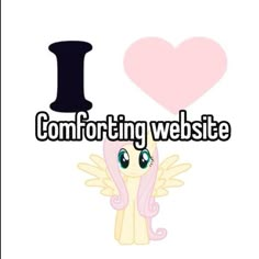 a pinkie pony with the words i love comforting website