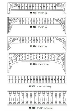 the measurements for an ornate stair railing and balconies are shown in this diagram