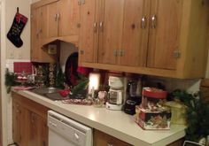 a kitchen filled with lots of christmas decorations