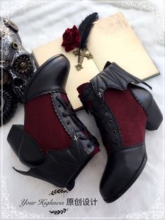 Vampire Shoes Aesthetic, Ouji Boots, Ouji Shoes, Vampire Aesthetic Fashion, Vampire Clothing Aesthetic, Vampire Shoes, Vampire Inspired Outfits, Vampire Outfit Aesthetic