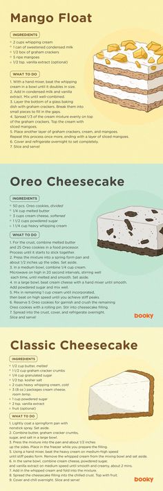 the different types of cheesecakes are shown in this graphic diagram, which shows how they