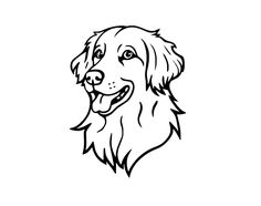 a black and white drawing of a dog's face