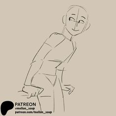 a drawing of a person standing in front of a gray background with the words patreon on it