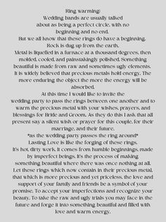 a poem written in black and white on a gray background with the words wedding vows