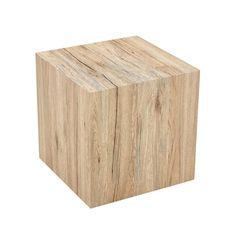 a square wooden box sitting on top of a white background