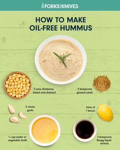 the instagram page shows how to make oil - free hummus