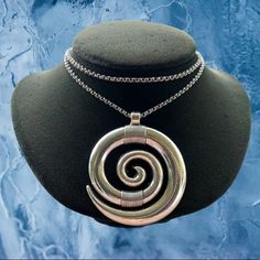 Double Layer Necklace Spiral Charm . Stainless Steel Chain . First Layer Is 15 Inch , Second Is 18 Inch ( Plus 2 Inch Extention To Adjust . If You Need A Different Size Lmk ( Handmade By Me ) Silver Plated Spiral Charm Design Celtic / Rock / Rocker / Boho / Goth / Gothic / Moon Phase / Gypsie / Viking / Nordic / Celt / Bohemian / Pagan / Witch / Fairy / Chokers / Gift / Biker / Sugar Skull / Skull Lovers / Halloween / Edgy / Punk / Self Love / New Beginnings / Never Ending Journey / Shell Spiral Of Life, Witch Fairy, Goth Biker, Spiral Jewelry, Quartz Choker, Goth Choker, Boho Goth, Spiral Necklace, Bullet Necklace