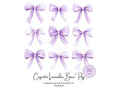 purple bow clippings on white background with the words, create lavender bows png