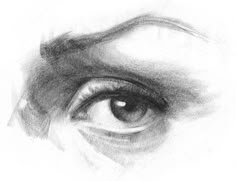 an eye is shown in black and white, as if it were drawn with pencil