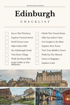 Visiting Edinburgh? Don't forget to check these activities off your list! A Day In Edinburgh, Best Things To Do In Edinburgh, One Day In Edinburgh Scotland, Edinburgh Scotland Itinerary, 3 Days In Edinburgh, Edinburgh Checklist, Places To Go In Edinburgh, Edinburgh Day Trips, Edinburgh Spring Outfit