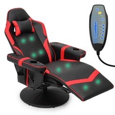 This massage reclining gaming chair is a perfect partner for you when you are working or playing games. Item Specification: Size: (L)32.0" (W)23.0" (H)43.0".  Color: Red. Gaming Couch, Gaming Sofa, Theater Chairs, Gamer Chair, Ergonomic Computer Chair, Racing Chair, Living Room Recliner, Computer Desk Chair, Video Gaming