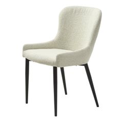 a white chair with black legs on a white background