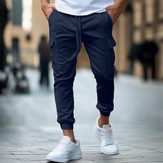 Season:Spring   Fall; Fabric:Cotton Blend; Gender:Men's; Style:Fashion,Streetwear; Elasticity:Micro-elastic; Occasion:Daily,Casual,Outdoor; Fit Type:Regular Fit; Function:Soft,Comfort; Waistline:Mid Waist; Pattern:Plain; Design:Drawstring,Multi Pocket,Elastic Waist; Pants Type:Trousers,Cargo Pants,Jogger Pants; Fly Type:Drawstring,Elasticity; Front page:FF; Listing Date:09/12/2024; Pants Length:Full Length Cheap Cargo Pants, Men's Cargo Pants, Cargo Pants For Men, Mens Cardigan Sweater, Black Army, Rugged Look, Mens Cargo, Hoodies Mens, Pants For Men