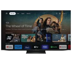 an apple tv with the wheel of time app on it's screen and various movies