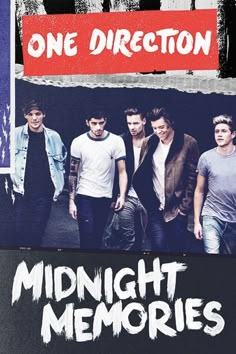 one direction poster with the words midnight memories