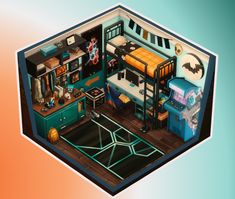 #thesims4 #sims4 #sims4teenbedroom #sims4dollhouse Sims 4 Boys Room, Sims Living Room Ideas, Outer Ideas, Sims 4 College, Sims 4 Skills