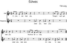 sheet music with the words echos on it