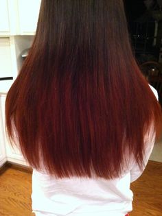 Ombre brown to red (: Love the brown to red. Brown Hair With Red Tips, Brown Hair Red Tips, Hair Tips Dyed Red, Hair With Red Tips, Brown Hair Tips, Brown Hair Straight, Brown Hair With Red, Red Hair Tips, Red Tips