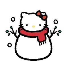 an image of hello kitty wearing a scarf