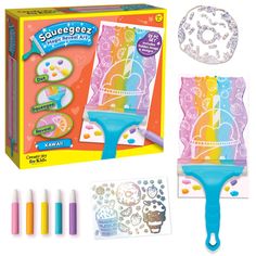 the craft kit includes paint, paper and markers