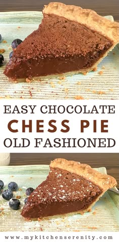 easy chocolate chess pie with old fashioned crust