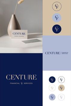 Modern finance company branding with CF monogram logo and navy blue color. #Cf_Monogram #Color_Palette_Logo #Lawyer_Branding #Palette_Logo 😍 Cf Monogram, Color Palette Logo, Palette Logo, Logo Design Color Palette, Brand Identity Colors, Navy Color Palette, Serif Logo, Inspiration Logo Design, Logo Design Inspiration Creative