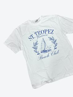 This St. Tropez t-shirt is the perfect summer tee! Whether you're going on vacation or hanging out at home, it's versatile and can be dressed up or down! Beach Scene, St Tropez, Summer Tee, Beach Scenes, On Vacation, Perfect Summer, Hanging Out, Graphic T Shirt, At Home