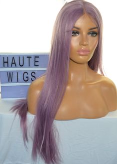 Lilac Light Purple Violet Wig Long Straight HD Lace Front Human Hair Blends Wig Ladies Womens Wigs - Etsy Violet Wig, Purple Wig, Baby Hairs, Wig Lace, Lace Front Human Hair, Purple Violet, Womens Wigs, Hd Lace, Wig Cap